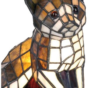 LumiLamp 5LL-776 Tiffany Tischlampe Katze Braun Creme...