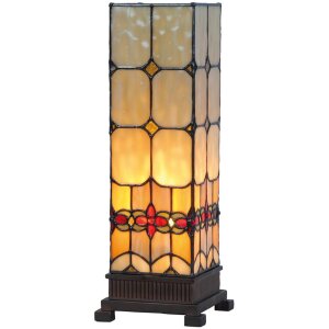 LumiLamp 5LL-9228 Tiffany Tischlampe 12x12x35 cm Gelb...