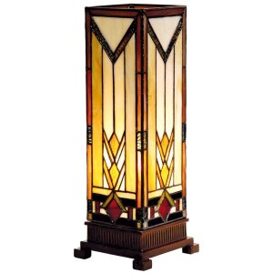 LumiLamp 5LL-9331 Tiffany Tischlampe 12x12x35 cm Beige...