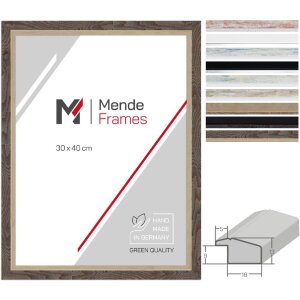 Ramă foto MendeFrames H490 – design modern, cu sticlă antireflex și decorații din lemn