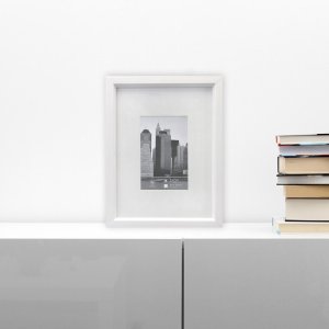 Henzo Kunststoffrahmen METALLICA Weiß 10x15 cm Manhattan-Style mit Passepartout