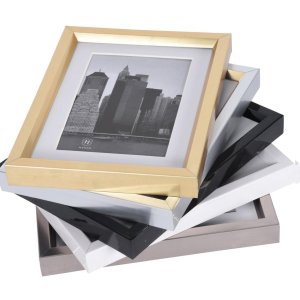 Henzo Kunststoffrahmen METALLICA Weiß 10x15 cm Manhattan-Style mit Passepartout