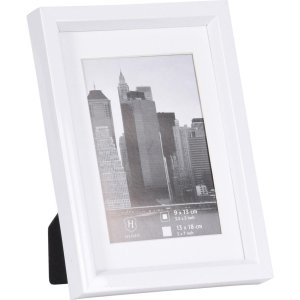 Henzo Kunststoffrahmen METALLICA 13x18 cm Weiß Manhattan-Style mit Passepartout