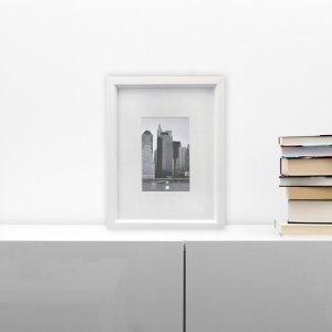 Henzo Kunststoffrahmen METALLICA 13x18 cm Weiß Manhattan-Style mit Passepartout