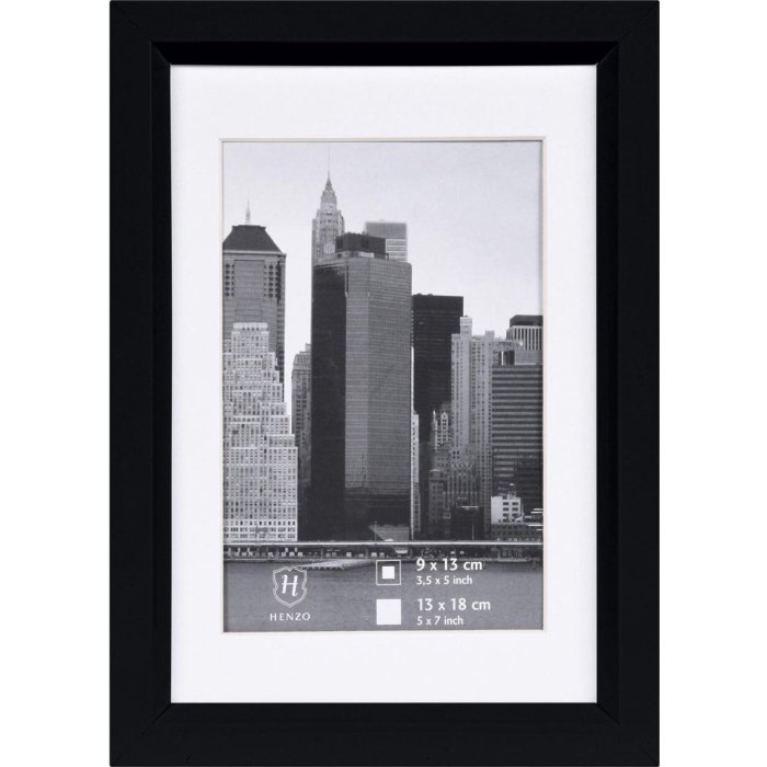 Henzo Kunststoffrahmen METALLICA schwarz 13x18 cm mit Passepartout 9x13 cm