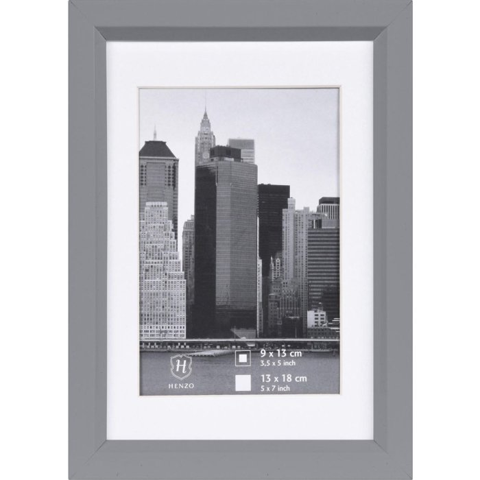 Henzo Kunststoffrahmen METALLICA silber 13x18 cm mit Passepartout 9x13 cm