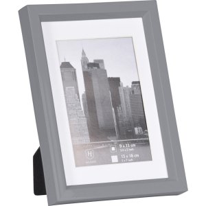 Henzo Kunststoffrahmen METALLICA silber 13x18 cm mit Passepartout 9x13 cm