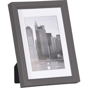 Henzo Kunststoffrahmen METALLICA 13x18 cm dunkelgrau mit Passepartout 9x13 cm