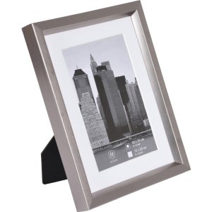 Henzo Kunststoffrahmen Metallica dunkelgrau 15x20 cm mit Passepartout 10x15 cm