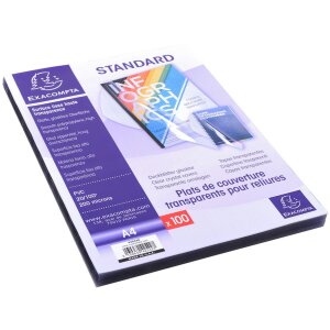 Packung mit 100 Deckeln aus PVC für DIN A4, 0,2mm