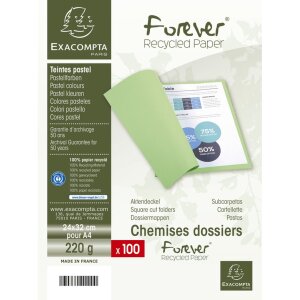 Exacompta Forever Aktendeckel 100 Stück DIN A4 Sand 250g Recyclingkarton