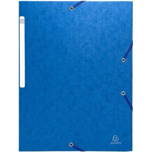 Exacompta Sammelmappe Gummizug 3 Klappen DIN A4 Blau 425g...