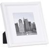 Henzo Rahmen Kunststoff 20x20 cm Metallica Weiß mit Passepartout und Klarglas