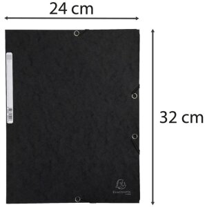 Exacompta Sammelmappe A4+ mE Manila 400g schwarz mit 3 Klappen