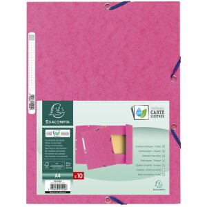 Exacompta Sammelmappe 3 Klappen Gummizug A4 Manila-Karton 400g/m² Rosa