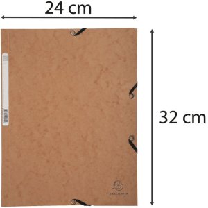 Exacompta Sammelmappe Gummizug 3 Klappen Manila Karton 400g DIN A4 Tabak
