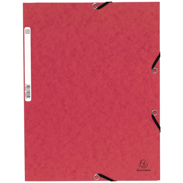 Exacompta Sammelmappe Gummizug 3 Klappen Manila Karton 355g DIN A4 Rot
