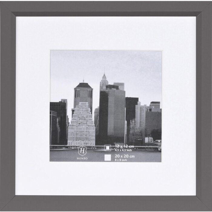 Henzo Kunststoffrahmen METALLICA 20x20 cm dunkelgrau mit Passepartout 12x12 cm