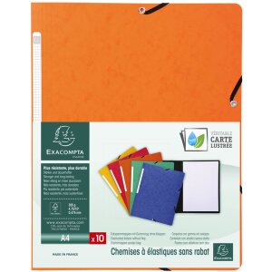 Exacompta Eckspannmappe Manila-Karton 355g Nature Future DIN A4 farbig sortiert