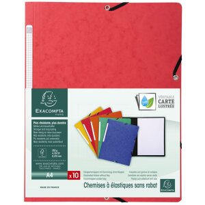 Exacompta 55415E Eckspannmappe Nature Future DIN A4 Rot Manila-Karton 355g