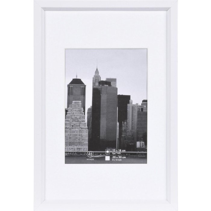 Henzo Bilderrahmen 20x30 cm Kunststoff Metallic-Look Weiß Manhattan Style