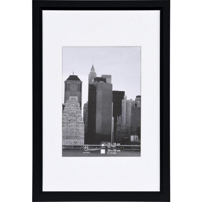 Henzo Bilderrahmen 20x30 cm METALLICA schwarz Manhattan-Style Passepartout 13x18