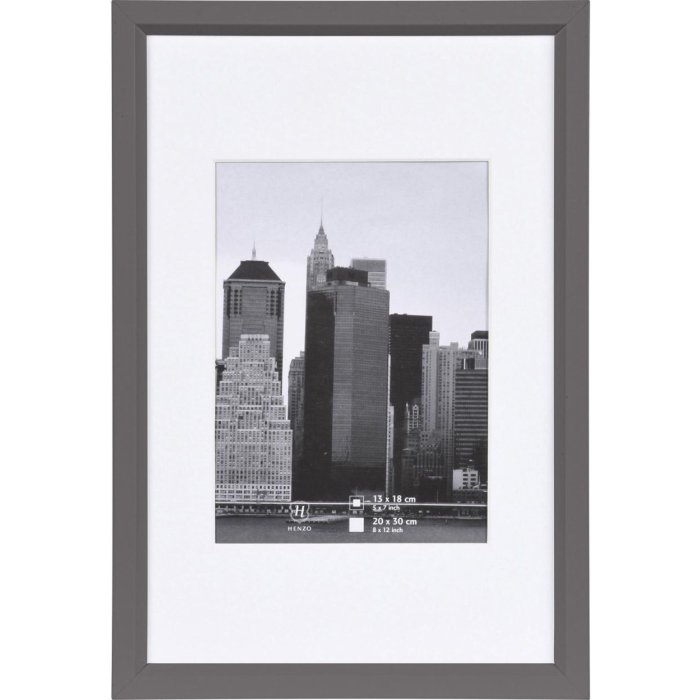 Henzo Kunststoffrahmen METALLICA 20x30 cm dunkelgrau mit Passepartout 13x18 cm