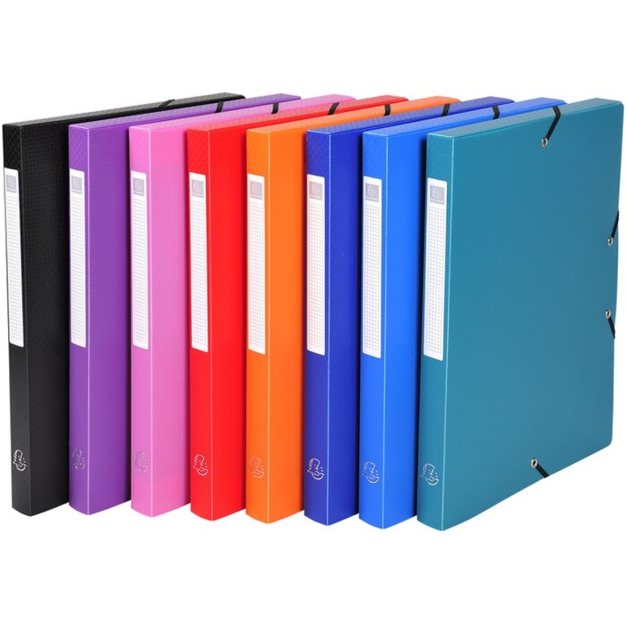 Exacompta Archivbox Rücken 25mm aus PP 700µ blickdicht DIN A4 Farben sortiert