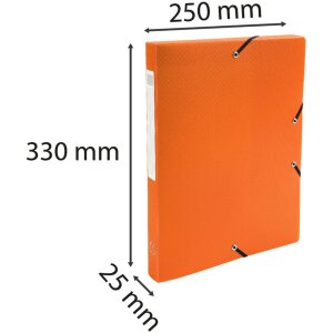 Exacompta Archivbox Rücken 25mm aus PP 700µ blickdicht DIN A4 Orange