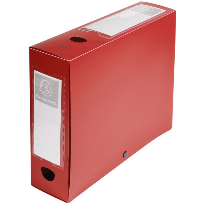 EXACOMPTA Archivbox mit Druckknopf PP 700µ Rücken 80 mm blickdicht DIN A4 Rot