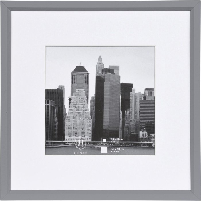 Henzo METALLICA Kunststoffrahmen 30x30 cm Silber Manhattan-Style Passepartout