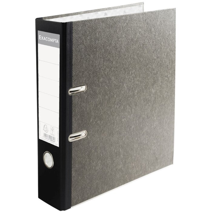 Exacompta 9074B Ordner Standard 80mm DIN A4 wolkenmarmoriert Grau PREMTOUCH