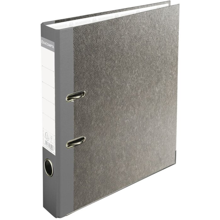 Ordner Standard wolkenmarmoriert, mit 2 Ringen, 50mm Rücken farbig, für Format DIN A4 Grau