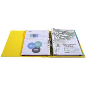 Ordner PREMTOUCH aus PP mit 2 Ringen, Rücken 80mm, DIN A4 Überbreite Gelb
