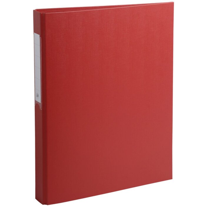 Ringbuch aus festem Karton 1,8mm PP kaschiert 2 Ringe, 25mm rund am hinteren Deckel befestigt, Rücken 30mm, für Format DIN A4 Rot