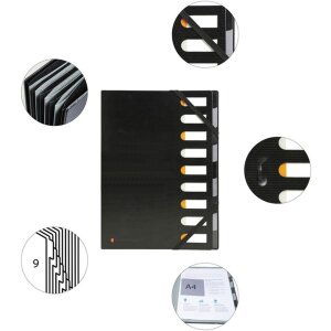 Ordnungsmappe HARMONIKA Exactive 9 Fächer schwarz