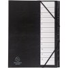 Exacompta Ordnungsmappe 12 Fächer Kunststofftaben 1-12 Ordonator Schwarz DIN A4