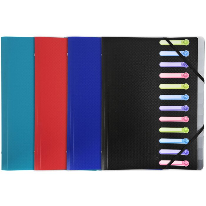 Exacompta Eckspann-Ordnungsmappe mit Gummizug und 3 Klappen A4 Farben sortiert