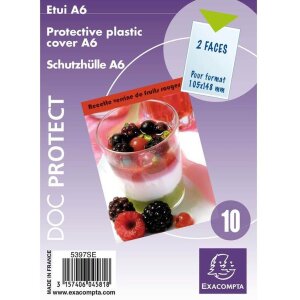 Exacompta Schutzhüllen glatt PVC 150 DIN A6 Packung...