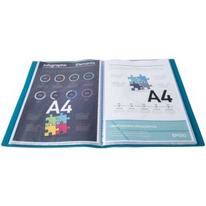 Exacompta Sichtmappe A4 10 Hüllen grün Polypropylen 24x32cm