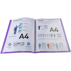 Exacompta Sichtmappe 20 Hüllen Crystal Colours DIN A4