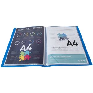 Exacompta Sichtmappe aus PP mit 90 Hüllen Krea Cover DIN A4 farblich sortiert