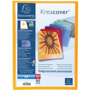 Exacompta Sichtmappe aus PP mit 90 Hüllen Krea Cover DIN A4 farblich sortiert