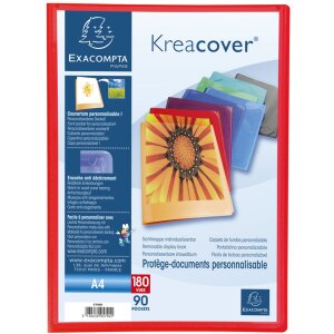 Exacompta Sichtmappe aus PP mit 90 Hüllen Krea Cover DIN A4 farblich sortiert
