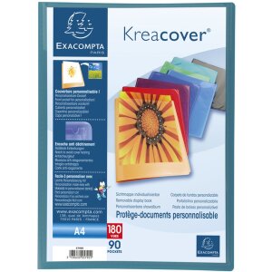 Exacompta Sichtmappe aus PP mit 90 Hüllen Krea Cover DIN A4 farblich sortiert