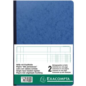 Exacompta Mehrkolonnenheft A4 2 Spalten 40 Blatt sortiert