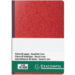 Exacompta Geschäftsbuch A4 80 Seiten kariert 5 mm 110 g/m² farbig sortiert