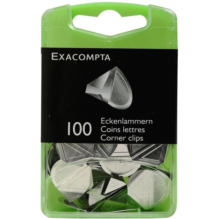 Exacompta Box mit 100 Briefecken Silber