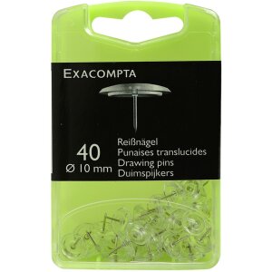 Exacompta Reißnägel Ø10mm glasklar 40...