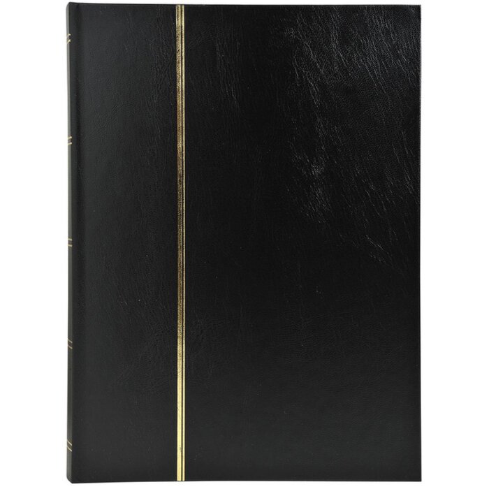 Exacompta Briefmarkenalbum schwarz 32 Seiten Halbleder 16,5x22,5 cm